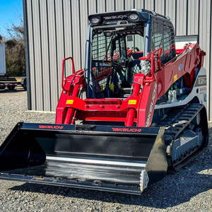 Chargeuse compacte sur chenilles Takeuchi TL12V2 d'occasion, diesel haute performance, rouge et blanche, pour la construction - Product Image 4