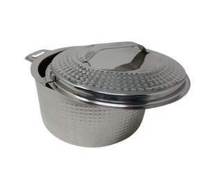 Olla de Cocina de Acero Inoxidable Resistente con Acabado Martillado y Tapa - Product Image 2