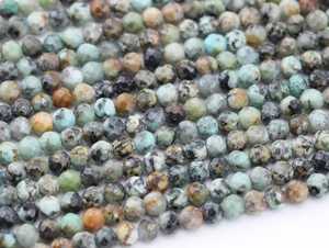 Cuentas de Turquesa Africana Natural Facetadas Redondas de 2mm 3mm 4mm, Cuentas Sueltas para Fabricación de Joyas, Pulseras, DIY, Venta al Por Mayor - Product Image 3