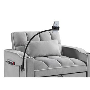 Poltrona Letto Convertibile Regolabile con Tasche Multiple, Divano Pieghevole per Soggiorno e Camera da Letto, Comodo Divano Letto - Product Image 5