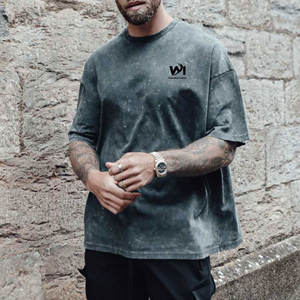 Servicio OEM, Camiseta Ligera 100% Algodón Estampada para Hombre, Camiseta con Lavado Ácido, Ajuste Holgado, Superventas - Product Image 5