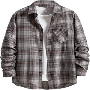 Camisa de algodón de franela Premium personalizada, camisa de vestir de manga larga transpirable de alta calidad, camisa informal para hombres - Product Image 2