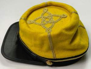 Yellow Wool <b>Peak</b> <b>Cap</b> with Gold Embroidered Star Pattern 56-58CM Unisex Formal Hat - Product Image 6