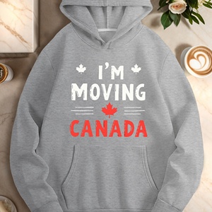 เสื้อมีฮู้ดลำลองสำหรับผู้หญิงเมเปิ้ล I m ขยับไปแคนาดา - Product Image 3