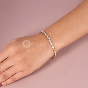 Brazalete de Diamantes de Oro Sólido de 10K, 14K y 18K con Diseño Elegante, Forma Princesa y Radiante, Diamantes Creados en Laboratorio para Saplier - Product Image 3