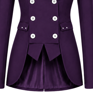 Blazer sur mesure violet foncé pour femme, croisé, coupe ajustée, manches longues, veste de costume formelle pour le bureau et les affaires, personnalisable - Product Image 6