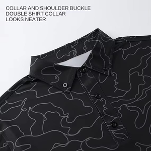 Wholesale Knitted Polyester Spandex Fabric Custom Logo Printing 4 Way <b>Stretch</b> Quick Dry Slim Fit Golf Short Sleeve T-Shirt <b>Men</b> - Product Image 4
