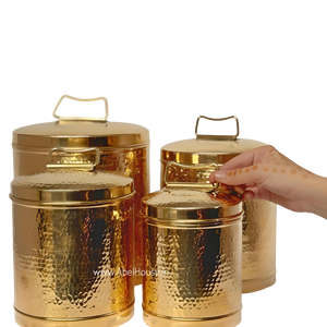 Premium Copper Storage Canister Set Hammered Finish with Lid, Kitchen Containers for Coffee Tea Sugar, Decorative Home Kitchen - Product Image 6