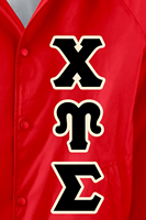 Veste coupe-vent en velours côtelé avec lettres grecques Chi Eta Upsilon, col montant, style entraîneur, imperméable, streetwear, logo frontal