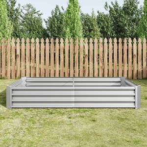 Fioriera Rettangolare Rialzata in Metallo Argentato 6 X 3 X 1 Piede, Vasi da Giardino per Verdure, Fiori e Piante - Product Image 3