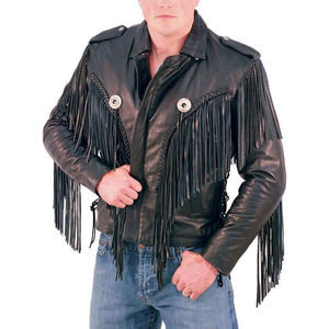 Veste en cuir de style cowboy en peau de mouton pour homme, taille personnalisée, avec logo personnalisé, service OEM/ODM de haute qualité - Product Image 3