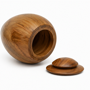 Natural Teak Wood Eco-Friendly Durable Handmade Storage <b>Container</b> Wooden Jar with Lid for Kitchen <b>Coffee</b> <b>Tea</b> <b>Sugar</b> Storage - Product Image 4