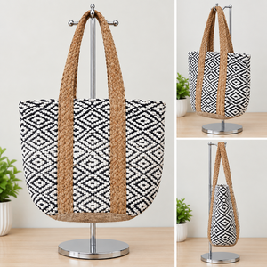 Fashionable Braided Jute Cotton Chindi <b>Beach</b> <b>Tote</b> <b>Bags</b> Large Shopping <b>Bags</b> with Custom Logo best <b>for</b> shopping <b>bags</b> <b>for</b> girls - Product Image 5