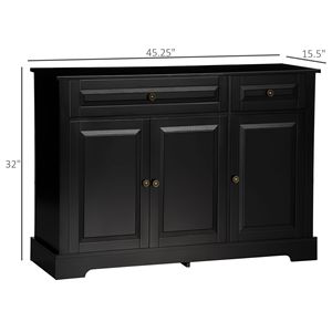 Handmade Modern Black <b>Sideboard</b> Cabinet for Dining Living Room <b>Kitchen</b> with Cupboards Drawers Shelves Buffet Storage Solution - Product Image 3