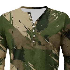 Chemise de chasse pour homme à manches longues, imprimé camouflage, respirante, en coton, pour le printemps - Product Image 5