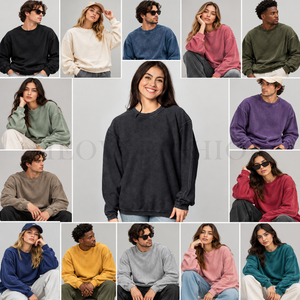 Sweat-shirts en stock, col rond côtelé épais, pulls d'hiver, fabrication Bangladesh, surplus, liquidation, conteneur de marchandises en vrac - Product Image 1