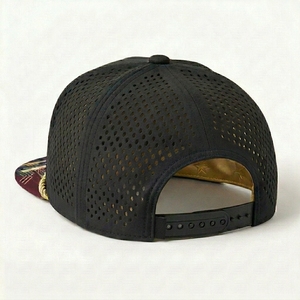 หมวกแก๊ปทรงแบน 5 แผง พรีเมียม ปีกหมวกแบบ Snapback  โลโก้ TPU แบบเจาะรูด้วยเลเซอร์  ปีกหมวกออกแบบเองได้  ปักลายนูน 3 มิติ  รับผลิตแบบ OEM ODM - Product Image 2