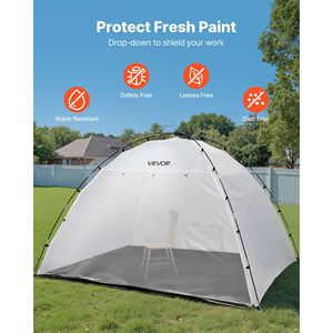 Carpa Portátil para Pintura en Aerosol Oxford de 115.35 x 90.55 x 74 Pulgadas, Cabina Plegable con Piso y Malla Incorporados para Sillas y Armarios - Product Image 5