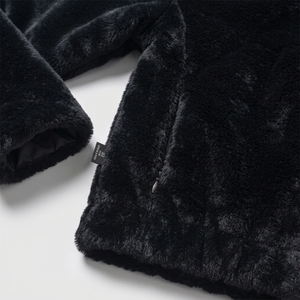 Veste en fausse fourrure noire pour homme avec col rabattable, fermeture éclair, longueur courte, épaisse et chaude - Product Image 4