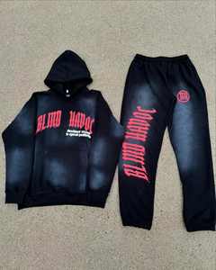 Ensemble de survêtement pour homme, style nouveau, couleur contrastée, sweat à capuche et pantalon de jogging, logo personnalisé, fabricant de streetwear - Product Image 1