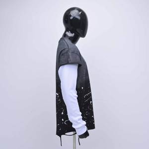 T-shirt Streetwear Oversize de Haute Qualité à Manches Courtes et Longues, Effet Vieilli Superposé, avec Logo Personnalisé, Style Urbain - Product Image 4