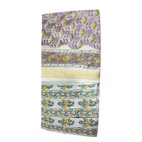 Ensemble de costume Maheshwari imprimé au bloc pour femme, en coton de Coimbatore et soie de Bangalore, avec bordure réversible à cinq rayures et fil Zari de Surat, fait main