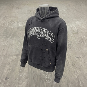 Sudadera con Capucha Extra Grande para Hombre Snowgrace, Felpa Francesa con Estampado Crack, Ropa Urbana de Invierno - Product Image 4