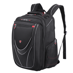 Sporty Carbon-Aesthetic Laptop <b>Backpack</b> Water-Repellent High-Capacity Business Rucksack with Aerodynamic Design and Shockproof - Product Image 1