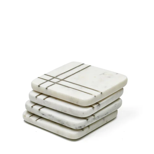Eco-Friendly Artisan <b>Marble</b> Drink Coasters Durable <b>Square</b> Natural Stone Craft Minimalist Design Washable - Product Image 2