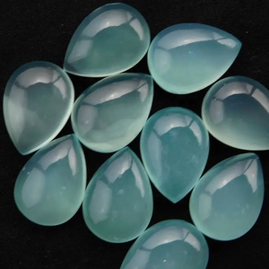 Cabochon de poire en calcédoine naturelle faite à la main 8x12mm pierres de prix d'usine en gros pour la fabrication de bijoux acheter maintenant Alibaba inde - Product Image 2