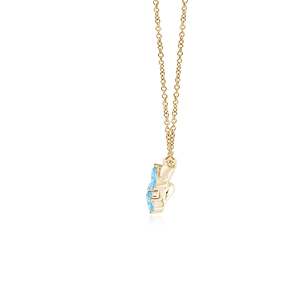 Colgante de Oro Sólido de 14K con Tres Piedras Preciosas de Aguamarina en Forma de Pera, Diseño de Rama de Árbol, Inspirado en la Naturaleza, Forma Floral de Rama de Árbol - Product Image 2