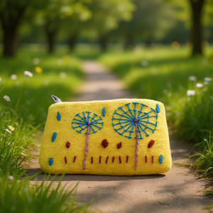 Pochette en feutre jaune pour femme - Product Image 3