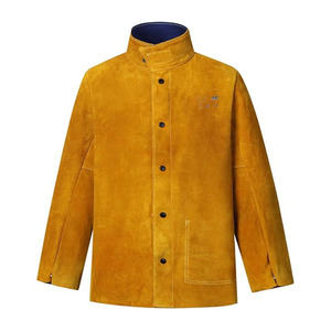 Veste de soudeur en cuir de vachette ignifuge sur mesure, nouveau design, taille ajustable, toutes les couleurs disponibles, prix de gros abordable - Product Image 1