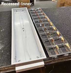 Recessed Ceiling Mounted LED <strong>Grille</strong> Lamps Panel for <strong>T8</strong> Tube <strong>Lights</strong> Industrial Commercial 2*40W <strong>T8</strong> Tube LED <strong>Grille</strong> Lamp Panel - Product Image 3