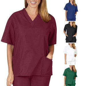 Haut de blouse médicale unisexe pour usage quotidien, uniforme d'infirmière, tissu extensible facile d'entretien - Product Image 2