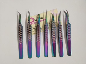 แหนบขนตาสำหรับต่อขนตาแหนบขนตาพลาสม่าสีรุ้งติดฉลากตามต้องการ - Product Image 3