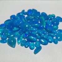 Ópalo Natural Genuino Azul Etíope Welo, Gema en Forma de Pera, Cabujón Suelto con Destellos Multicolor y Brillo Intenso