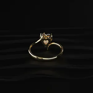 Anillo de Diamantes con Solitario en Forma de Corazón, Anillo Impresionante para Ocasiones Especiales, Color D-E, Claridad VVS-VS, Certificado IGI - Product Image 4