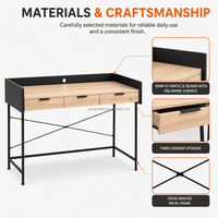 Bureau d'ordinateur et poste de travail à trois tiroirs avec trou de câblage et structure en X, pour la maison, le bureau et l'étude, fabrication OEM ODM