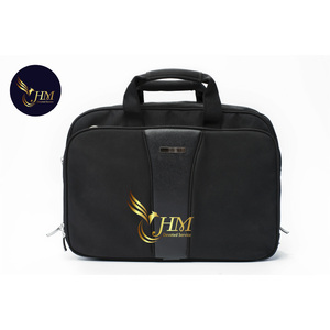 Hien Minh Custom Logo Waterproof Polyester Laptop Bag Durable Zipper <b>Multifunction</b> Unisex for Business Office Travel Use - Product Image 1