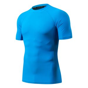 OEM Custom Logo Men's Rash Guard Short Sleeve <b>Compression</b> <b>Shirt</b> Quick Dry Athletic Base Layer <b>Gym</b> Activewear Top Sport <b>Shirt</b> - Product Image 1