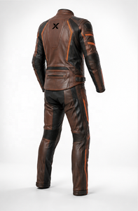Traje de Motocicleta de Cuero de Dos Piezas X Adventure-Touring |   Negro Marrón Naranja |   Logotipo X |   Fabricante OEM ODM |   Diseño Premium | - Product Image 2