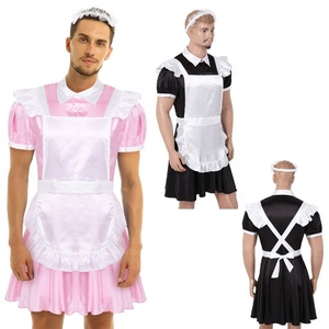 3 pz da uomo e da donna per adulti, <span class=keywords><strong>vestito</strong></span> Cosplay da donna, <span class=keywords><strong>vestito</strong></span> con maniche a sbuffo e fascia per capelli, uniforme <span class=keywords><strong>Sexy</strong></span> - Product Image 1