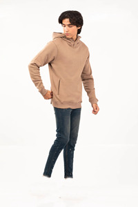 Sweat-shirt à capuche uni pour homme en coton French Terry, coupe classique, décontracté, pour l'automne, avec poche, fournisseur OEM - Product Image 1