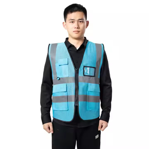 Chaleco de Seguridad de Alta Visibilidad Amarillo Fluorescente de Poliéster, Impermeable para Obras de Construcción, con Malla Reflectante - Product Image 5