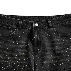 กางเกงยีนส์ขาสั้นผู้ชายสไตล์สตรีทแวร์ ยี่ห้อ Denim Manufacturer แบบวินเทจ ซักพิเศษ ระบายอากาศได้ดี เหมาะสำหรับฤดูร้อน สวมใส่สบาย มีกระดุม - Product Image 4