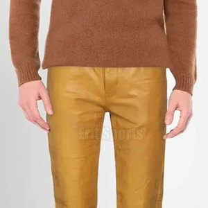 Pantalones de Cuero para Hombre, Corte Recto, Ligeros, Cintura Media, de Alta Calidad, para Uso Casual al Aire Libre - Product Image 4