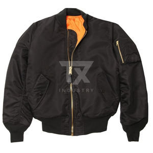 Customizable Men's Bombe <b>Jacket</b> Solid Color 100% Nylon Material Made Blank Plain Zipper Bomber <b>Jackets</b> for Men - Product Image 5