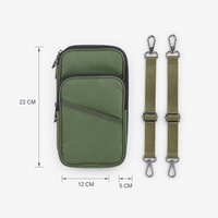Sac bandoulière vert pour homme et femme, pochette Faraday ignifuge et anti-ondes, 22x12x5cm, sac de voyage portable pour passeport