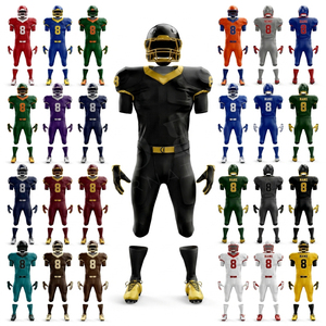Solid Plain Color Breathable Quick Dry American Football Uniform <b>Set</b> Breathable Impact Protection Training Team Sports Jersey - Product Image 1